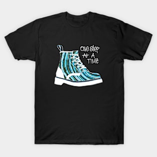 One Step At A Time Blue T-Shirt